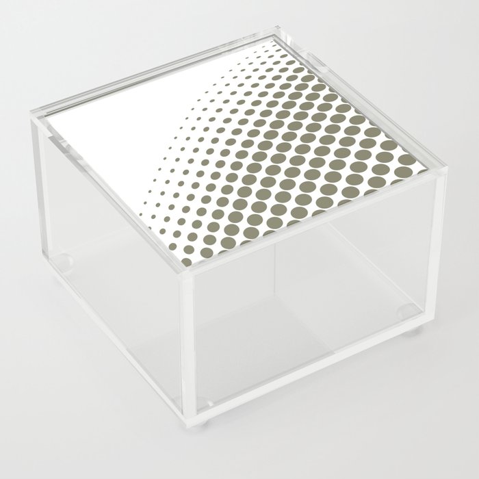Green and White Abstract Halftone Polka Dot Pattern Pairs Jolie 2022 Color of the Year Sage Acrylic Box