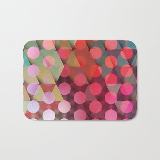 Circles on Triangles Pink Bath Mat