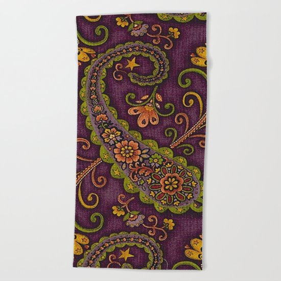 Floral Paisley Pattern 06 Beach Towel