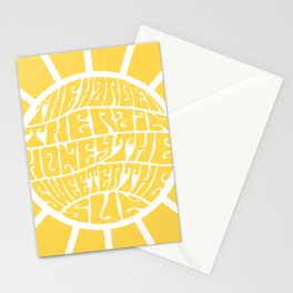 Psychedelic sun inspirational quote Hozier Stationery Cards