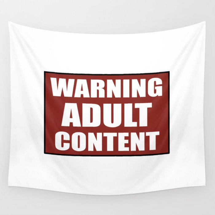 Warning adult content red sign Wall Tapestry