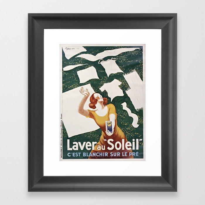 Vintage Soap Ad - Laver au Soleil c'est blanchir sur le pre Leonetto Cappiello 1931 Framed Art Print