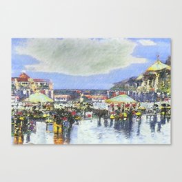 Rainy Market Day Canvas Print