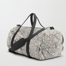 Toulouse, France - Artistic Map - Black and White Duffle Bag