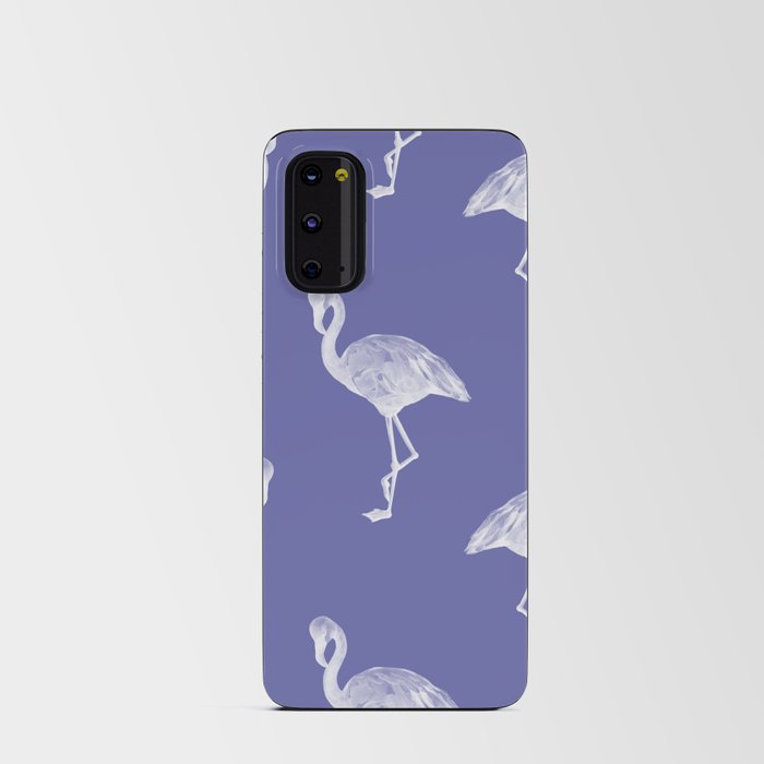Very Peri 2022 Color Of The Year Violet Blue Periwinkle Flamingo Pattern Android Card Case