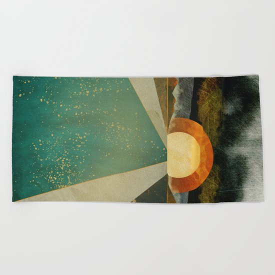 Retro Sunset Beach Towel