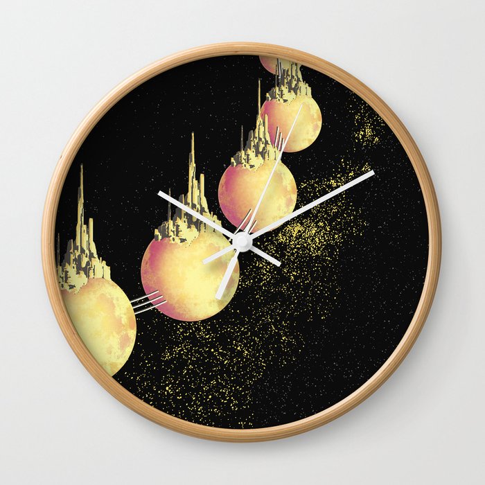 The Fortresses: sci-fi worlds Wall Clock