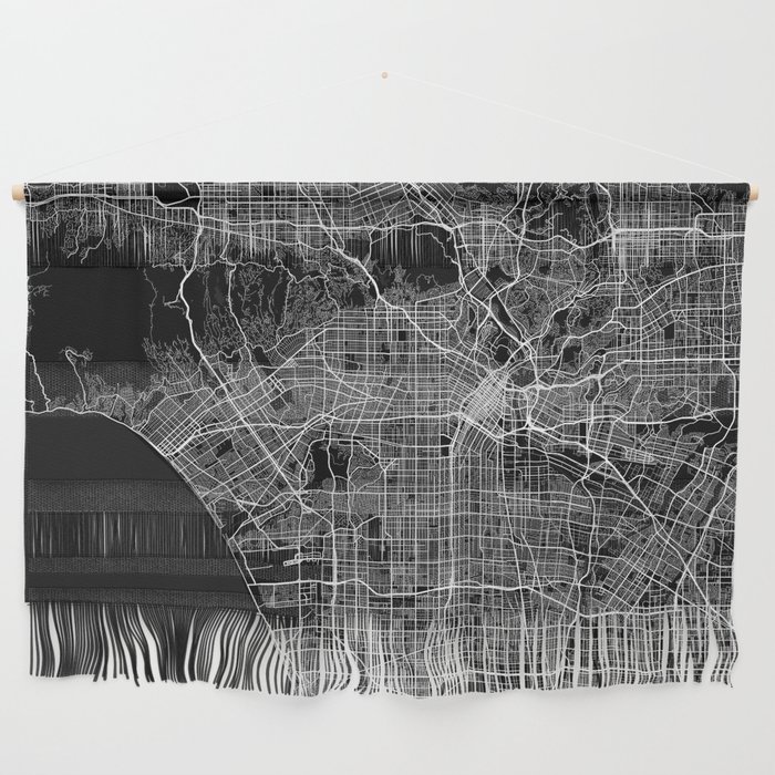 Los Angeles City Map of California, USA - Full Moon Wall Hanging