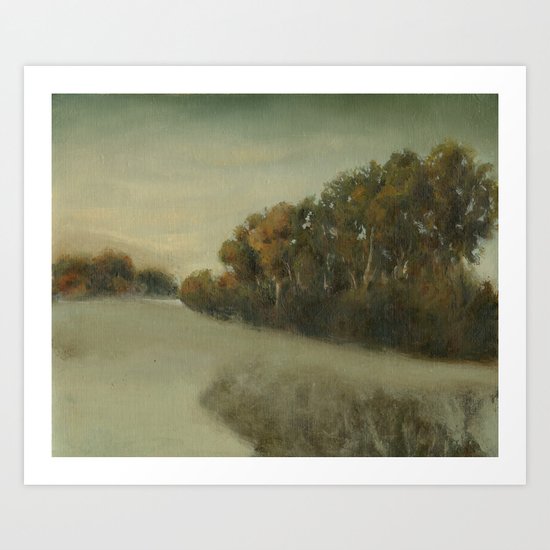 misty landscape Art Print