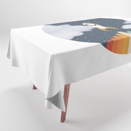 Space Rocket Print, Galaxy Outer Space Pattern Tablecloth
