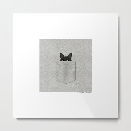 Pocket Black Cat Metal Print
