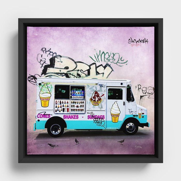Ice Cream Truck Framed Canvas