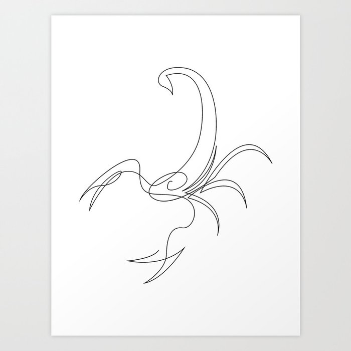 Scorpio - one line Art Print