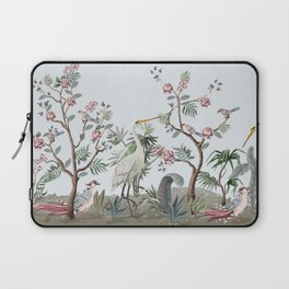 Border in chinoiserie style with storks and peonies. Vintage.  Laptop Sleeve
