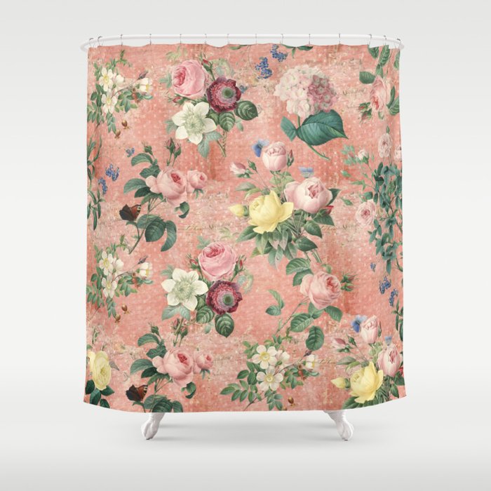 Vintage Rose Garden Shower Curtain