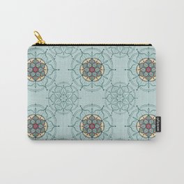 Mandala Teal Blue Green Carry-All Pouch