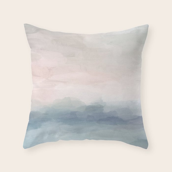 Blush Pink Mint Sky Baby Blue Abstract Ocean Sky Sunrise Wall Art