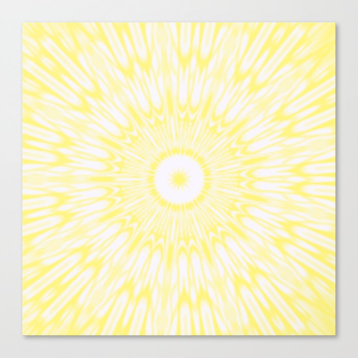 Lemon Yellow Kaleidoscope Canvas Print