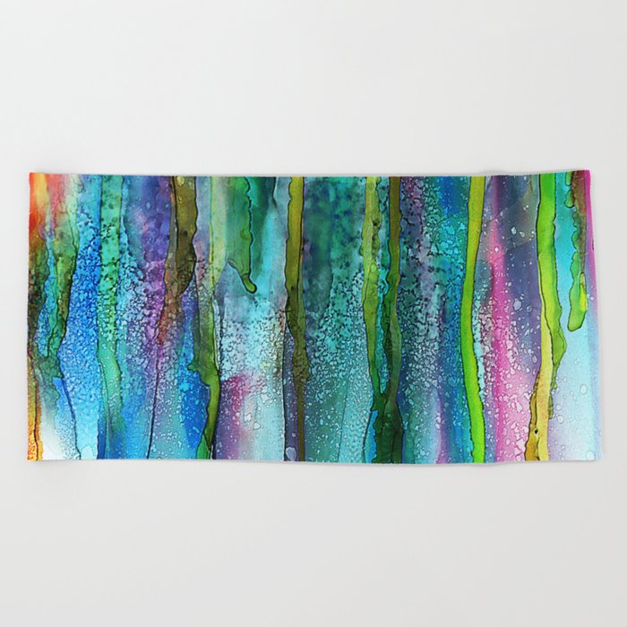Rainbow Rain Alcohol Ink Painting Beach Towel By Klaraacel Society6 Rainbow Rain Alcohol Ink Painting Beach Towel By Klaraacel Society6