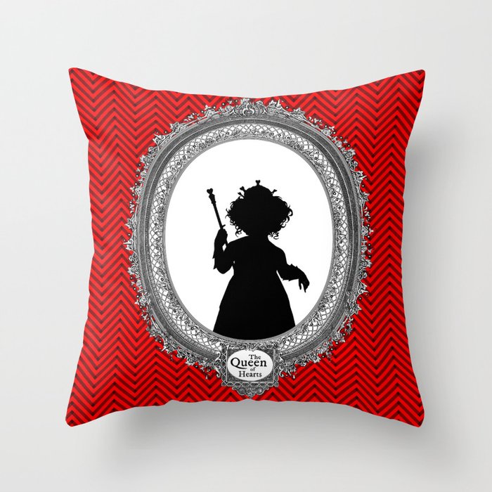Alice's Adventures in Wonderland - Queen of Hearts Silhouette Throw Pillow