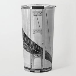 Mackinac Bridge, black and white photography Travel Mug