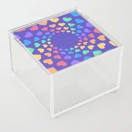 Rainbow Hearts Acrylic Box