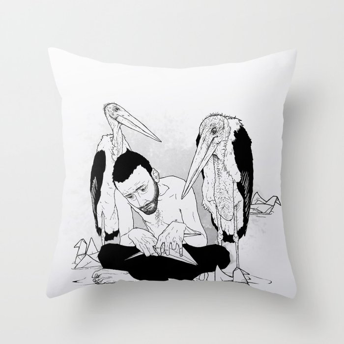 birdmaker print Throw Pillow