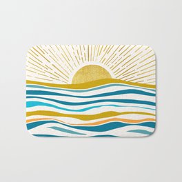Sunrise At Sea Abstract Landscape Bath Mat