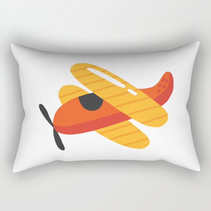 Red Yellow Plane Rectangular Pillow