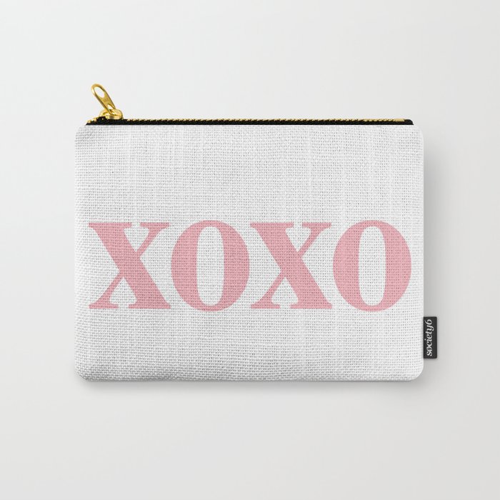 Coral XOXO Carry-All Pouch