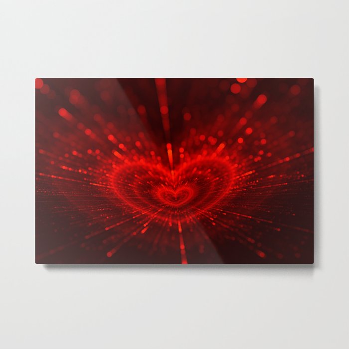 Cupid's Arrows | Valentines Day | Love Red Black Heart Texture Pattern Metal Print