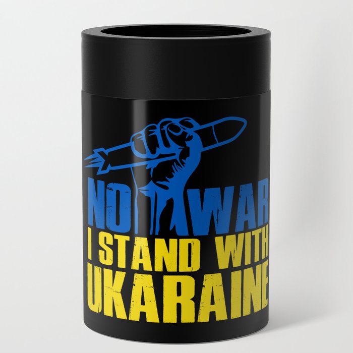 Ukranian flag peace for ukraine no war Can Cooler