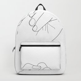 Unbroken Promises II Backpack | Simple, Skeleton, Art, Minimalist, Minimal, Anatomy, Hand, Blak And White, Couple, Fingers 