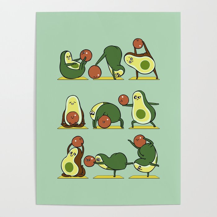 Avocado Yoga With The Seed Poster