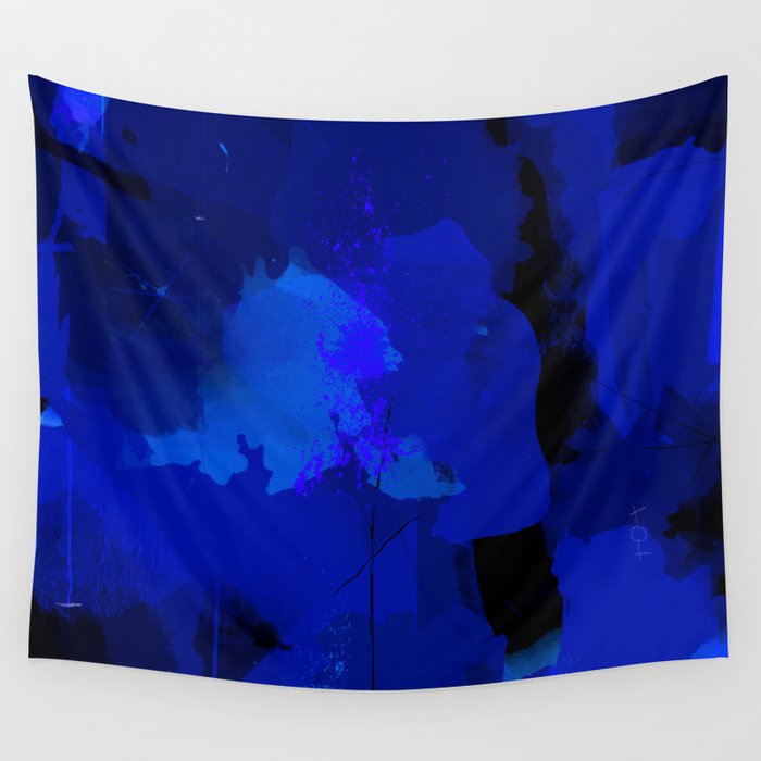 Night Blue Strokes Dark Blue And Black Abstract Painting B01yk
