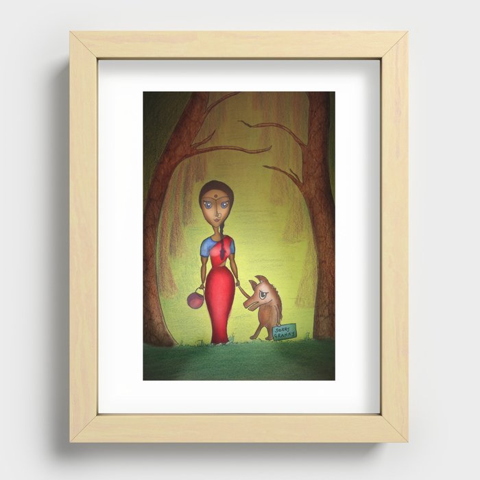 Red Riding Hood and the Little Bad Wolf Recessed Framed Print