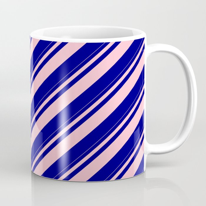 Pink & Blue Colored Striped Pattern Coffee Mug