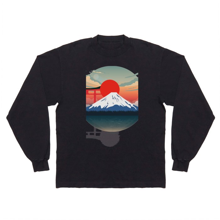 Sunset at Fuji Mountain Long Sleeve T Shirt