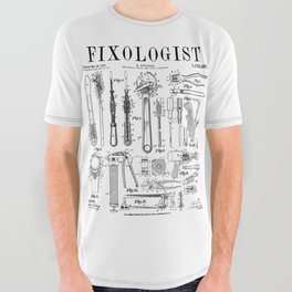 Fixologist Mechanic Car Repair Tools Vintage Patent Print All Over Graphic Tee