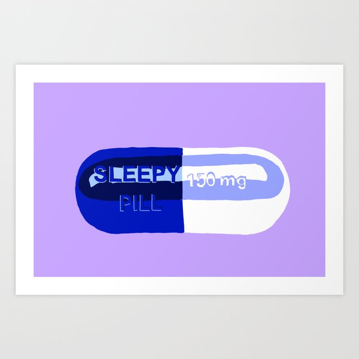 Sleepy Pill Lavender Art Print