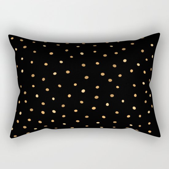 Dazzling Golden Polka Dots Rectangular Pillow