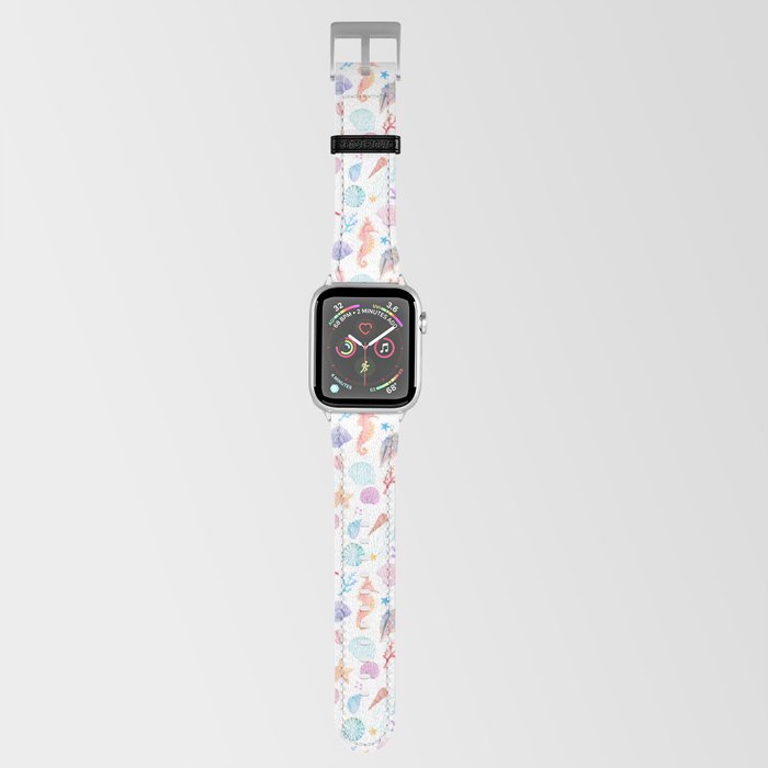 Seashells Watercolor Sealife Pattern Apple Watch Band