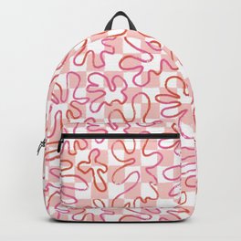 Organic Matisse Shapes on Hand-drawn Checkerboard Backpack