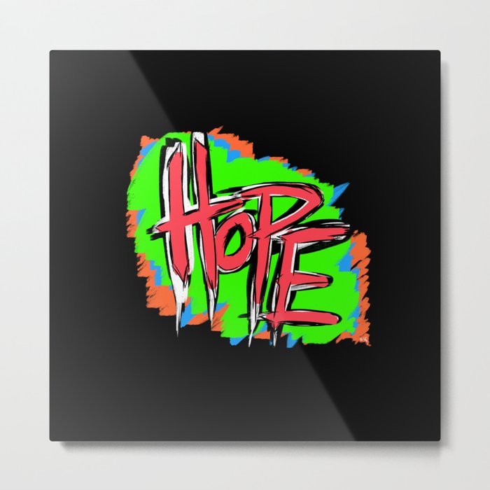 Hope (retro neon 80's style) Metal Print