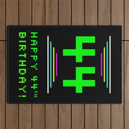 [ Thumbnail: 44th Birthday - Nerdy Geeky Pixelated 8-Bit Computing Graphics Inspired Look Outdoor Rug ]