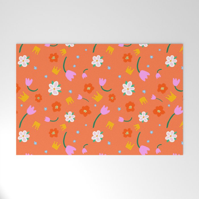 Dutch Spring Flowers pattern Welcome Mat