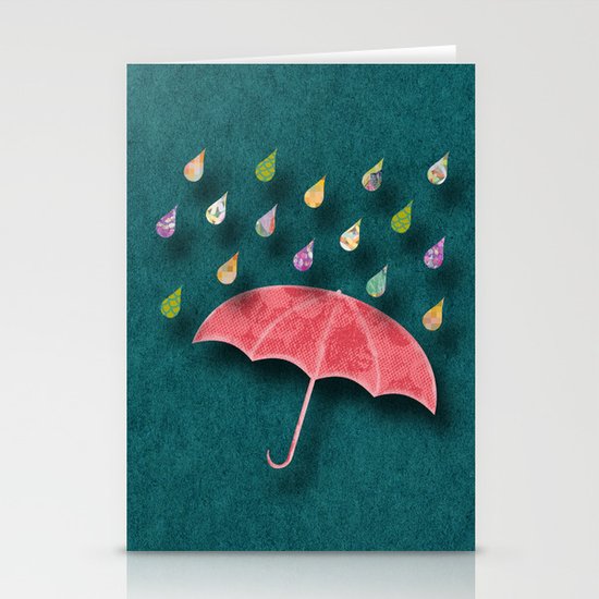 It's raining, it's pouring Stationery Cards