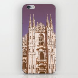 Vintage looking Milan cathedral aka Duomo di Milano gothic church iPhone Skin