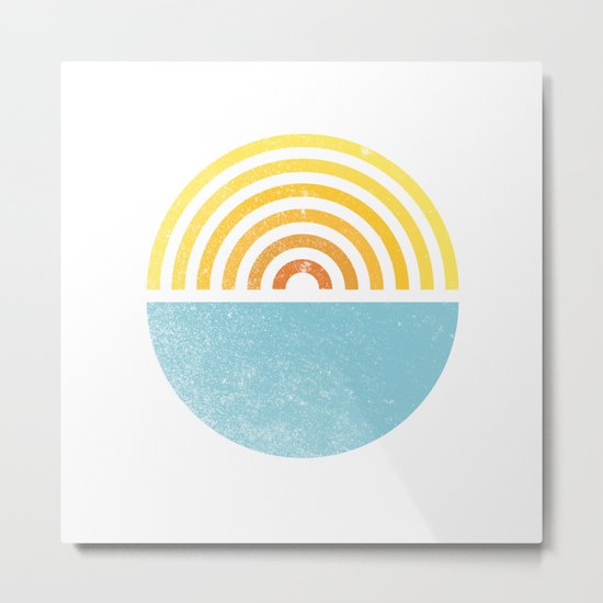 Vinyl Sunset Metal Print