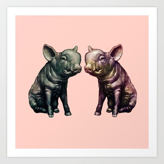 true love (pig love) Art Print